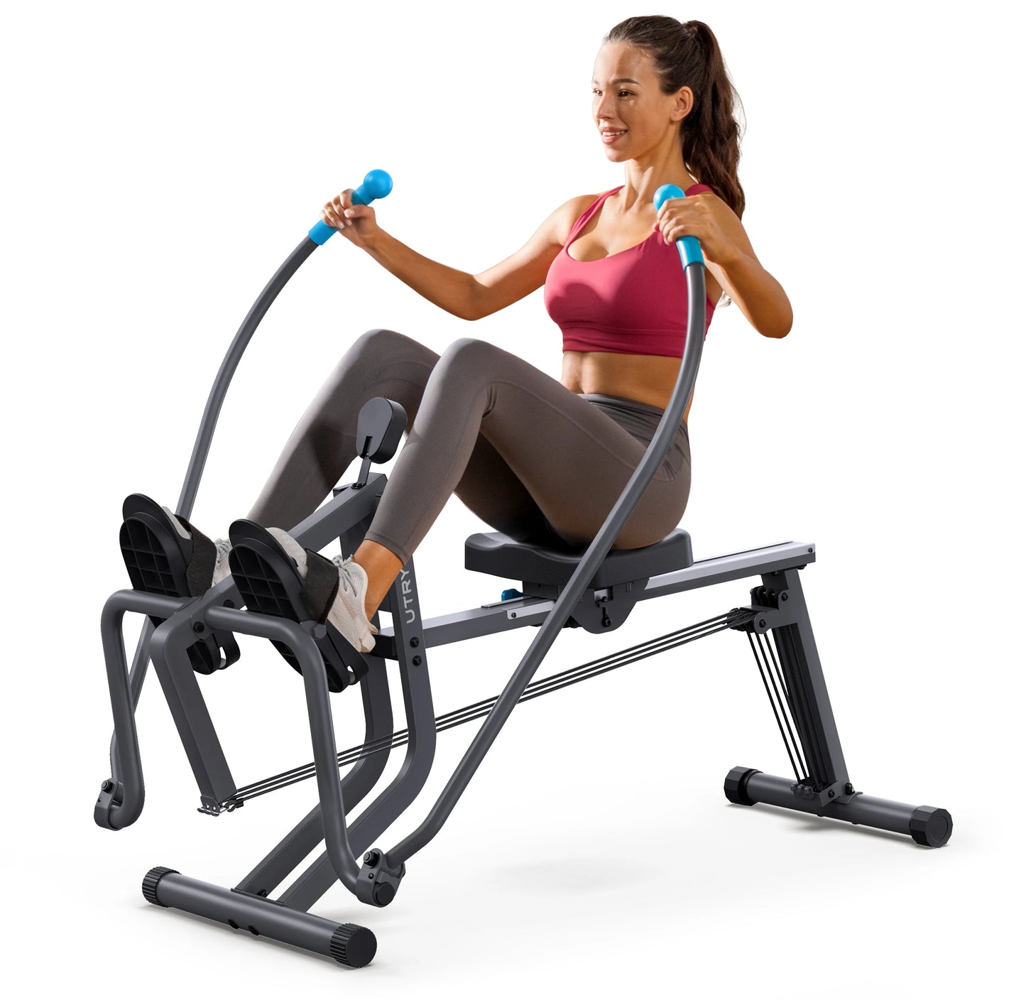 UTRYUP Sculls Rowing Machine Smooth Rowing Experience Space-Saving Ergonomic Seat Adjustable Footrests Quiet Operation Home Gym