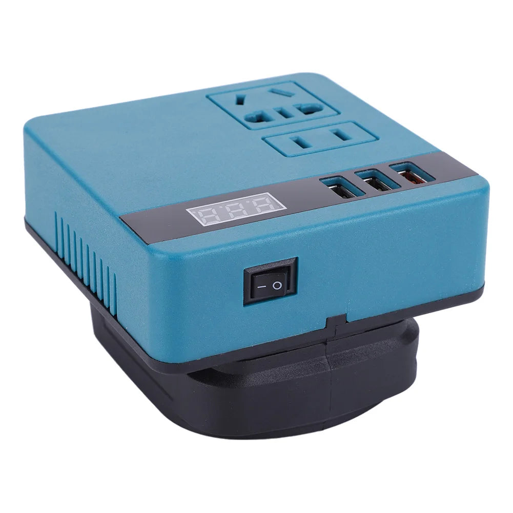 120W Electric Tool Battery Inverter DC 18V to 220V AC Multi-Function Household Smart Transformer for DeWalt Makita Milwaukee