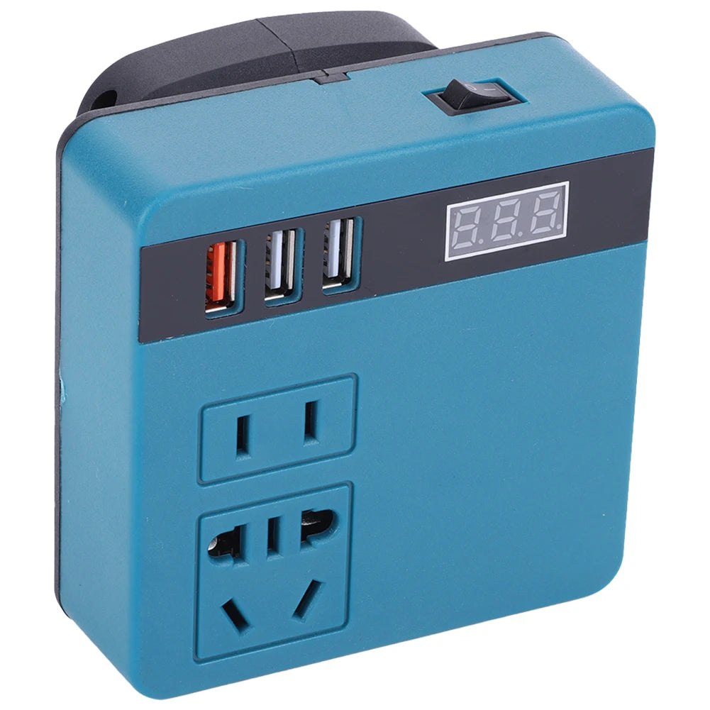 120W Electric Tool Battery Inverter DC 18V to 220V AC Multi-Function Household Smart Transformer for DeWalt Makita Milwaukee