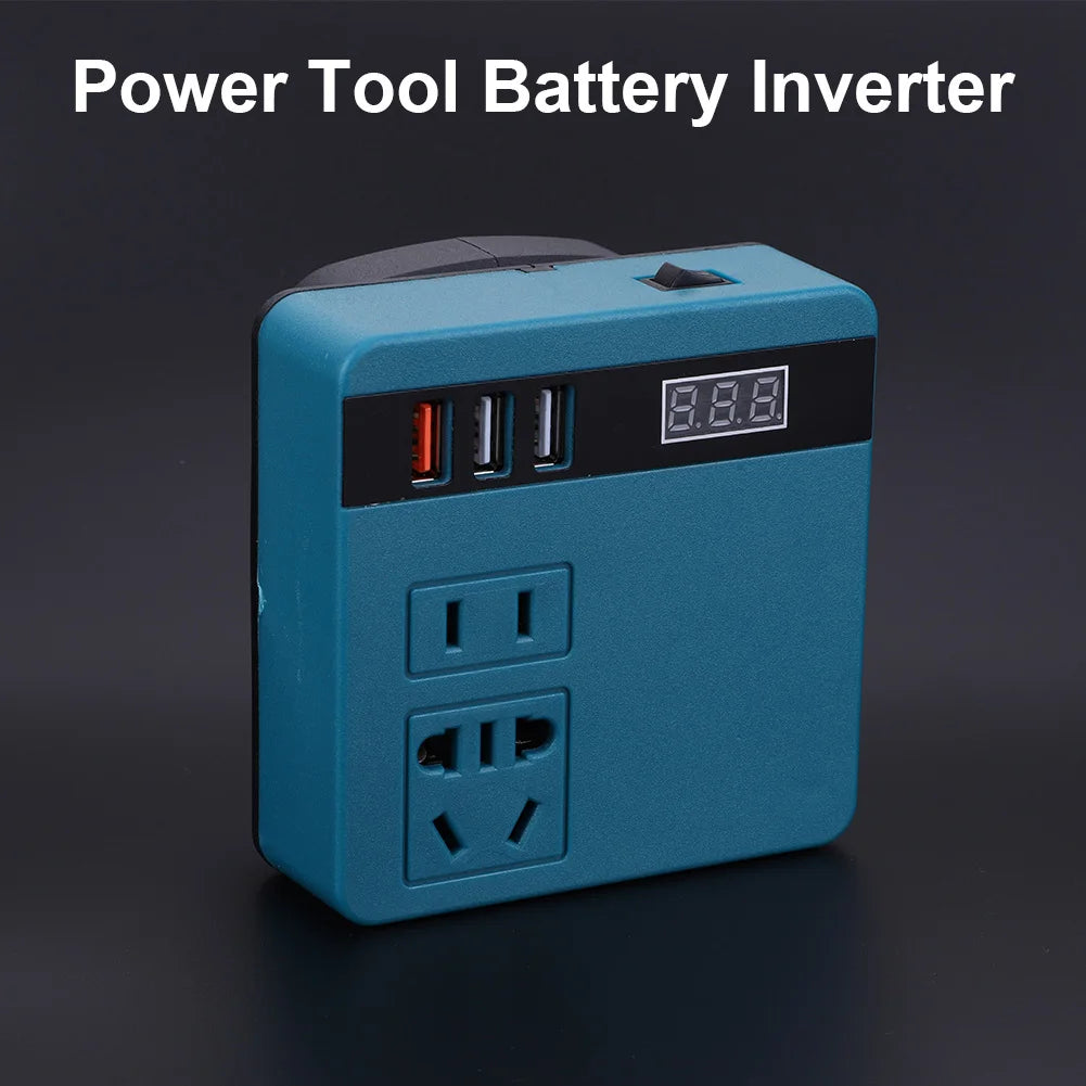 120W Electric Tool Battery Inverter DC 18V to 220V AC Multi-Function Household Smart Transformer for DeWalt Makita Milwaukee