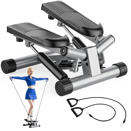 EDX Mini Stepper Maintaining 30lbs of Resistance During Exercise, a 265lbs Weight Capacity Digital Monitor, Gray