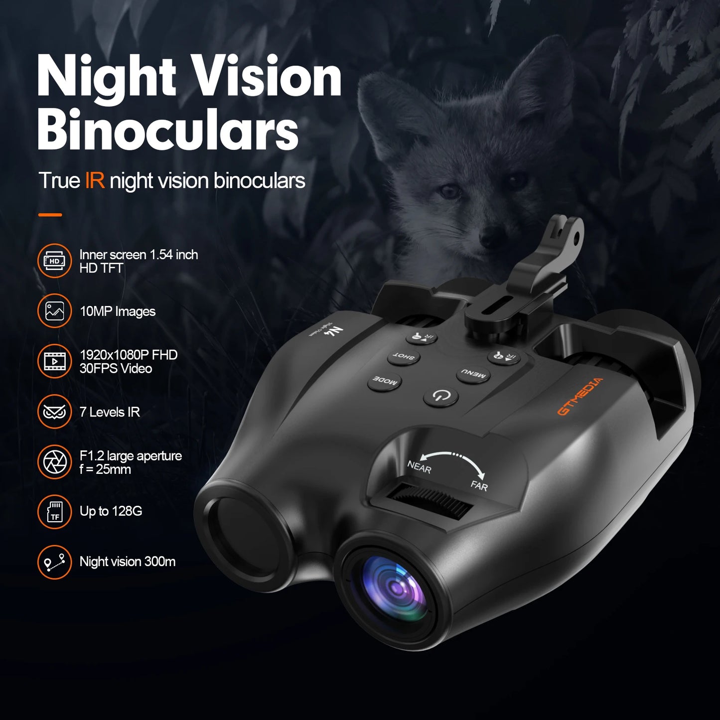 Gtmedia N4 Night Vision Binoculars Featuring Adjustable Brightness 5x Zoom And 1080p Video Recording For Outdoor Adventures