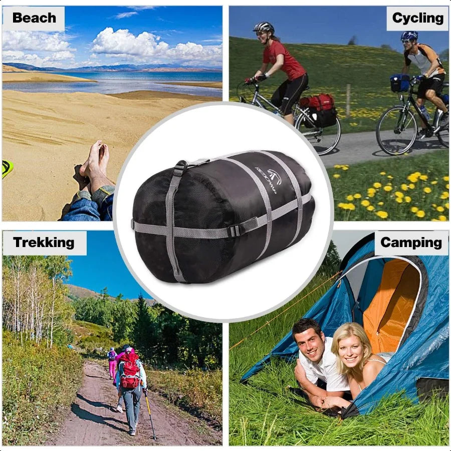 Sleeping Bag Stuff Sack Black M L XL and XXL Comprion Sack Great for Backpacking and Camping