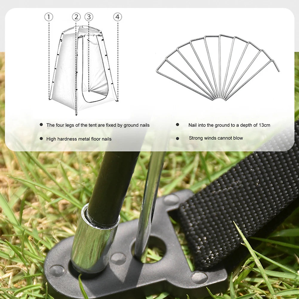 Outdoor Mobile Toilet Tent Folding Camping Privacy Bathing Shelter Tent Waterproof UV Protection Tear-resistant for Camp Fishing