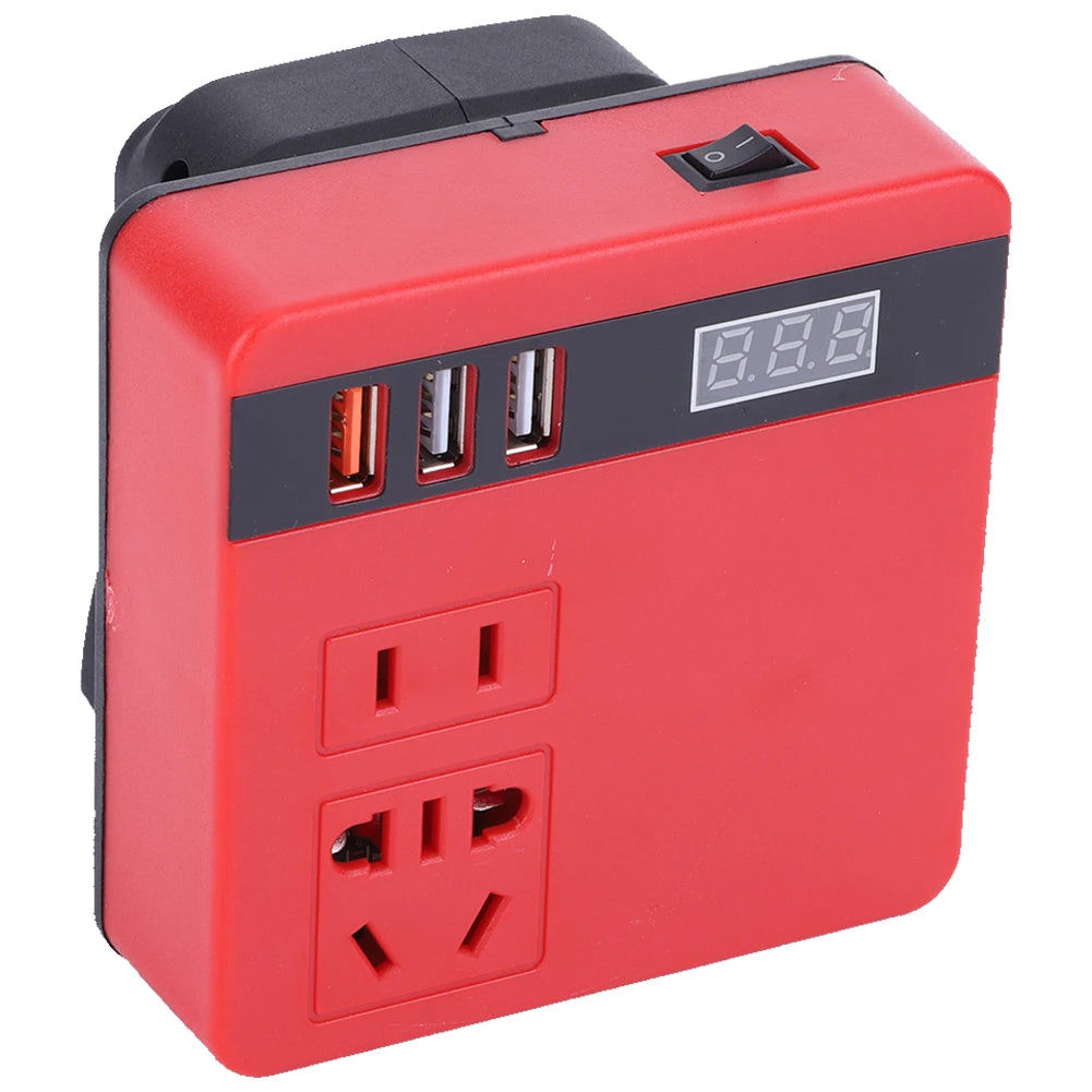 120W Electric Tool Battery Inverter DC 18V to 220V AC Multi-Function Household Smart Transformer for DeWalt Makita Milwaukee