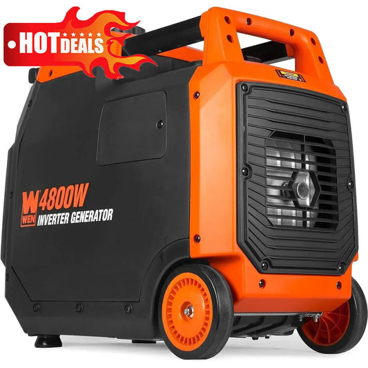 WEN 4800-Watt Portable Inverter Generator, RV-Ready, Quiet and Lightweight with Fuel Shut Off (56477i)