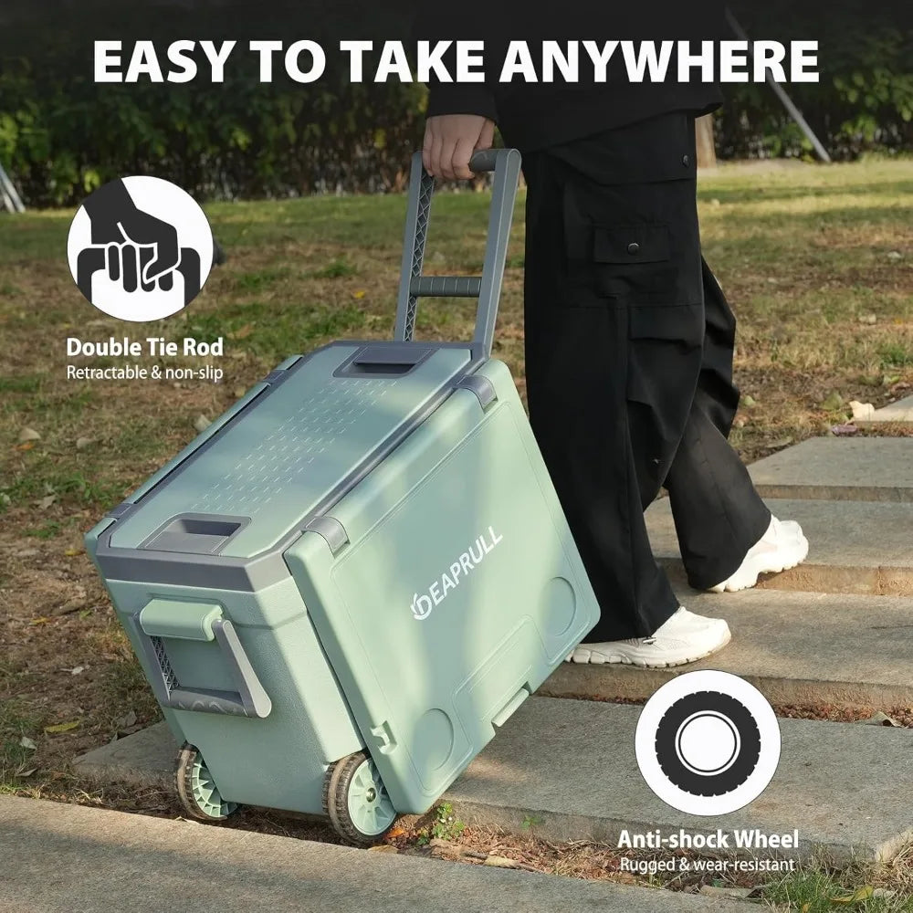 36 Quart Cooler with Wheels, Ice Chests Portable Wheeled Cooler Holds Ice up to 6 Days, Leak-Proof Outdoor Insulated Ulta-Light