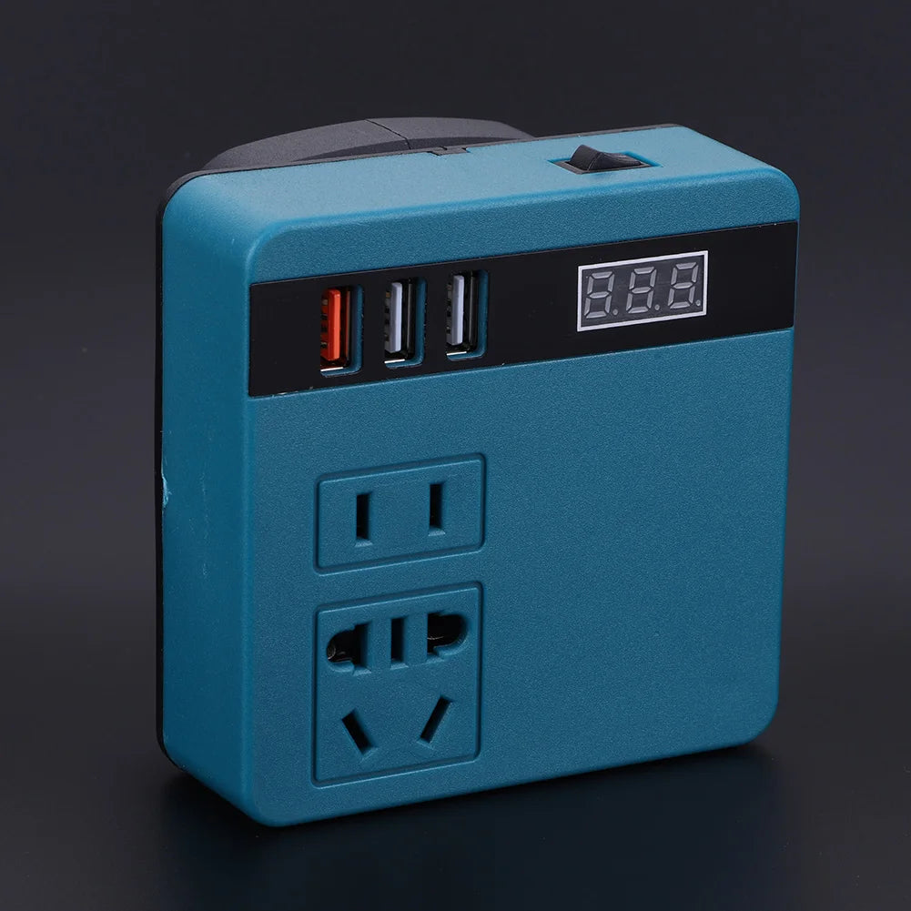 120W Electric Tool Battery Inverter DC 18V to 220V AC Multi-Function Household Smart Transformer for DeWalt Makita Milwaukee