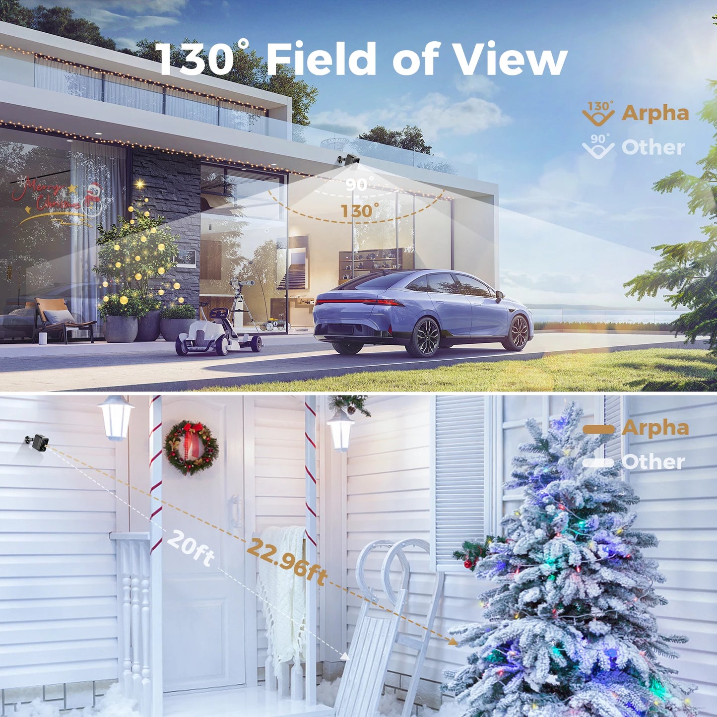 1/2PCS Arpha Wifi Camera 1080P Outdoor&Home Surveillance Camera 2 Way Audio w/ Alarm Night Vision Ip Camera Waterproof Cloud Stg