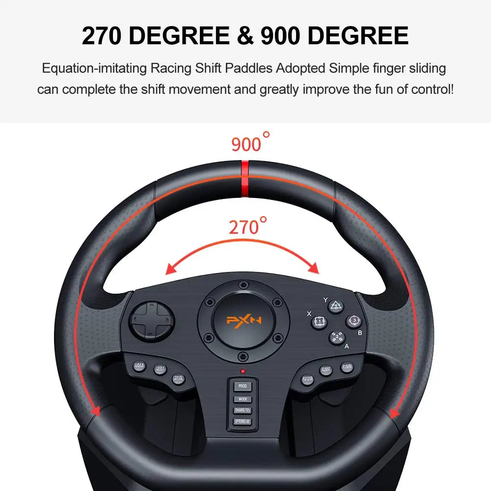 PXN V900 Gaming Steering Wheel Volante PC Racing Wheel  270°/900° Pedals for PC Windows/PS3/PS4/Switch/Xbox One/Xbox Series X/S