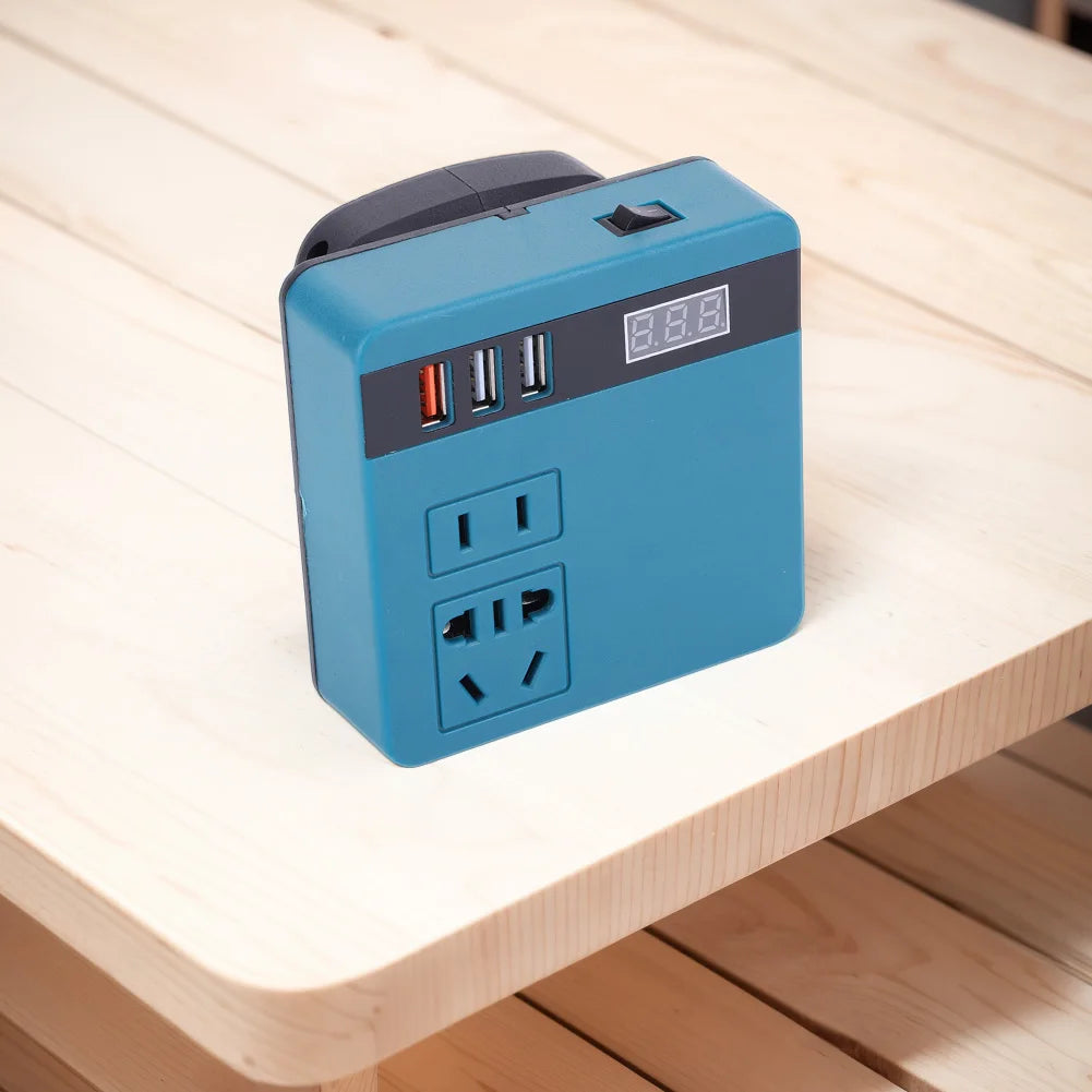 120W Electric Tool Battery Inverter DC 18V to 220V AC Multi-Function Household Smart Transformer for DeWalt Makita Milwaukee