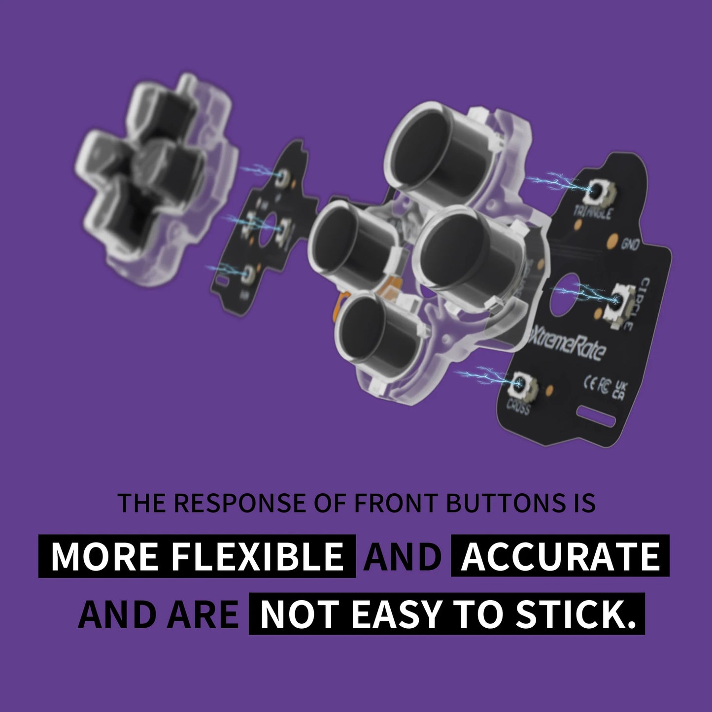 eXtremeRate Face Buttons Clicky Kit for ps5 Edge Controller, Custom Tactile Dpad Action Buttons Mouse Click Kit