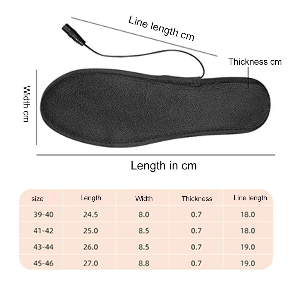 USB Heated Shoe Insoles Feet Warm Sock Pad Mat Winter Electric Heated Insoles for Women Men