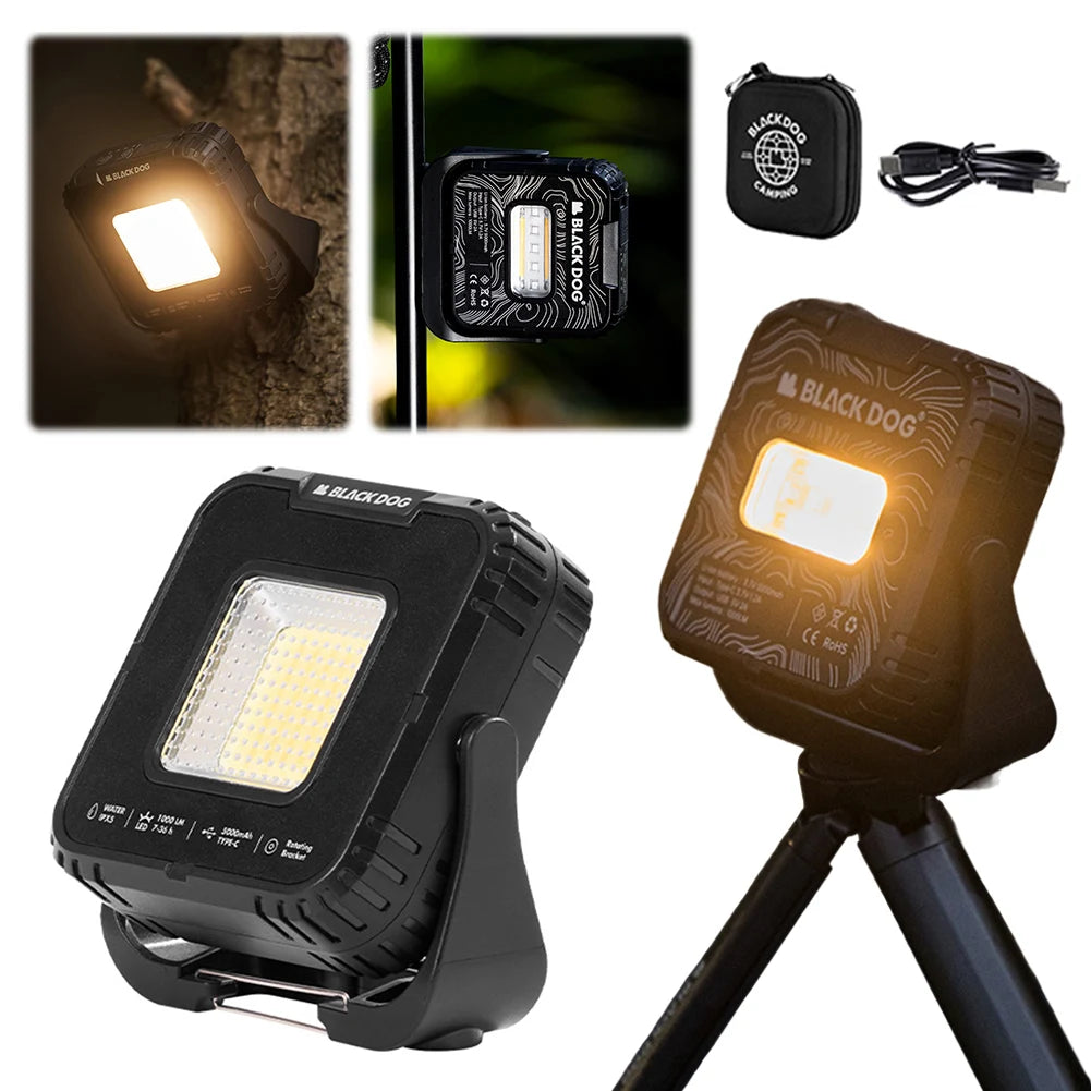 Outdoor Camping Light 4-Level Stepless Dimming Atmosphere Lantern 5000mAh Multi-Function Emergency Lamp 1000LM for Power Outages