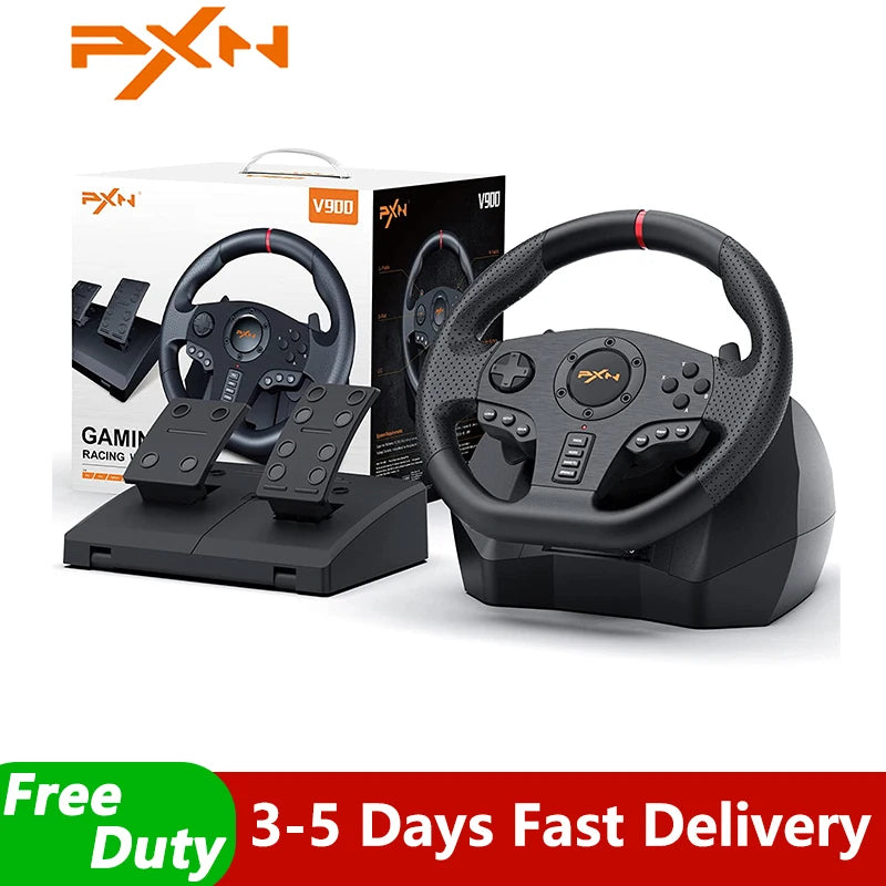 PXN V900 Gaming Steering Wheel Volante PC Racing Wheel  270°/900° Pedals for PC Windows/PS3/PS4/Switch/Xbox One/Xbox Series X/S