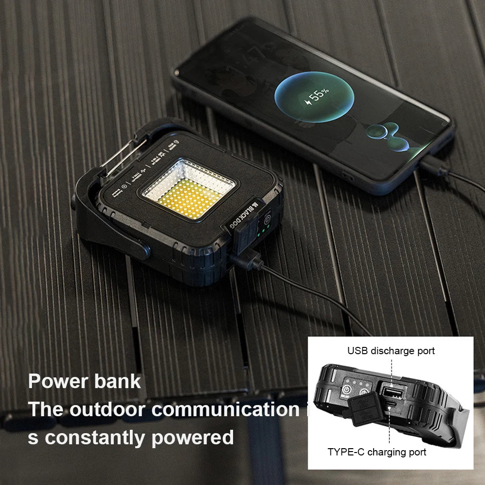 Outdoor Camping Light 4-Level Stepless Dimming Atmosphere Lantern 5000mAh Multi-Function Emergency Lamp 1000LM for Power Outages