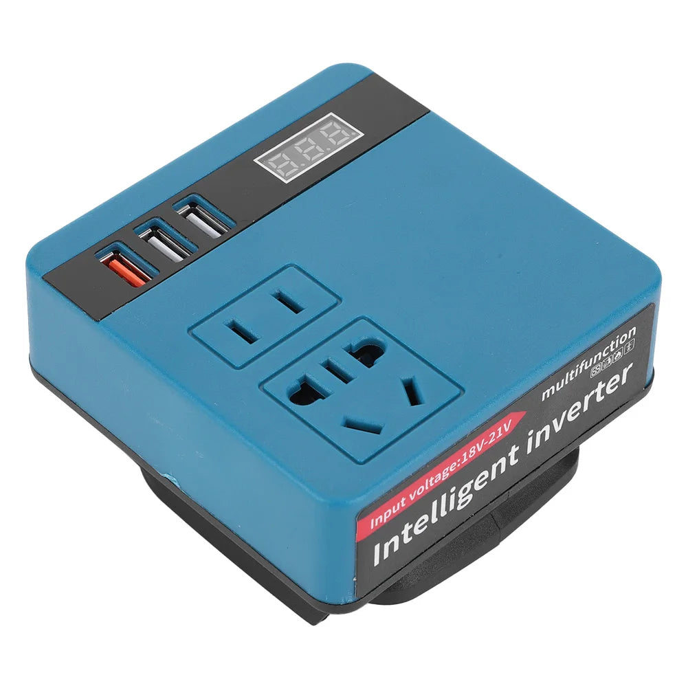 120W Electric Tool Battery Inverter DC 18V to 220V AC Multi-Function Household Smart Transformer for DeWalt Makita Milwaukee